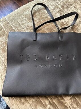 Ted Baker Black Embossed Logo Tote